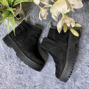 Black Faux Suede Boots